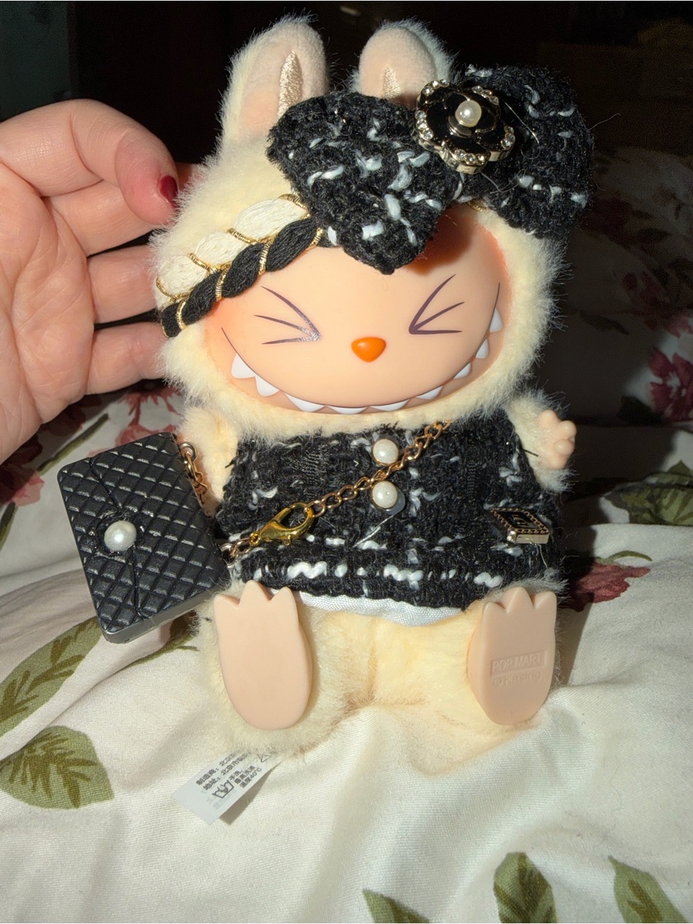 Authentic Pop Mart Labubu Sisi Plush pendant doll with custom outfit